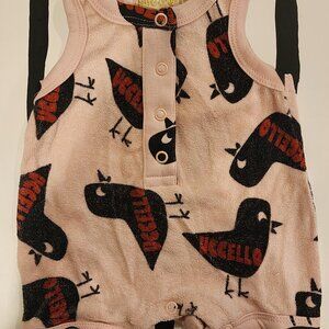 Hugo Loves Tiki Newborn Bird Print Terry Cloth Romper - 0-3M